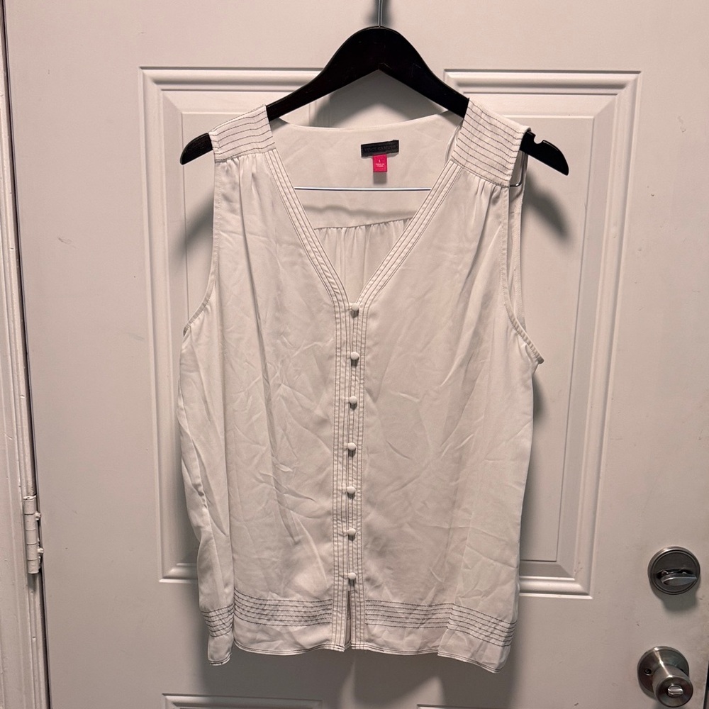 Vince Camuto White Sleeveless Blouse